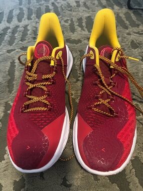 Under Armour Men's Red and Yellow Athletic Shoes